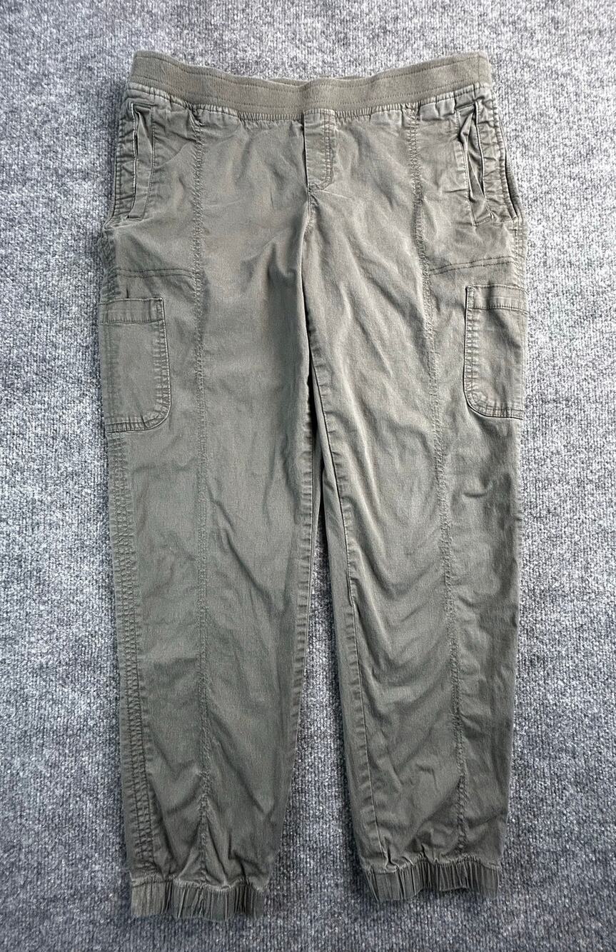 Eddie Bauer Womens 12 Olive Cargo Jogger Pants Stretch Utility Casual